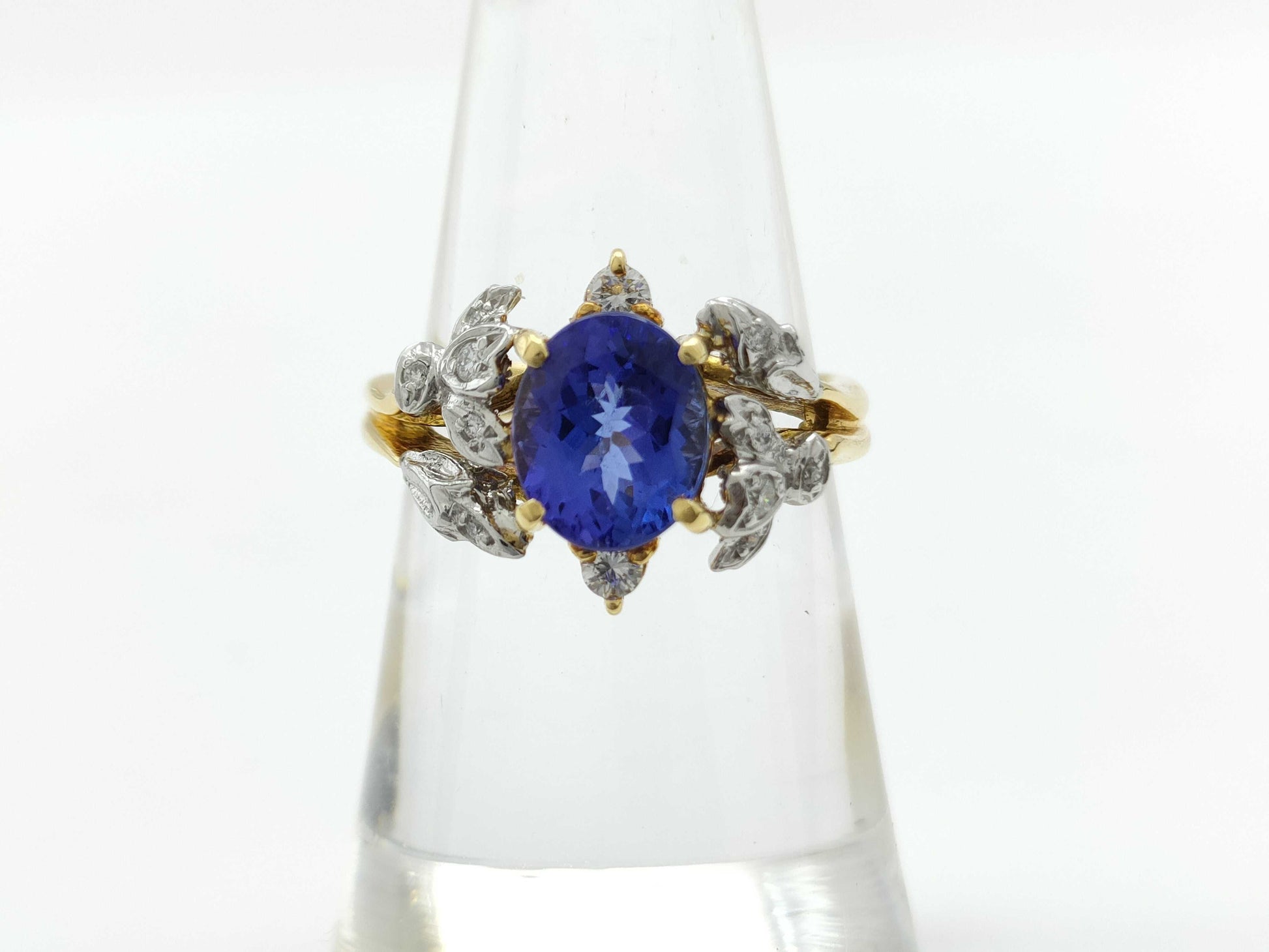 TZ1.92ct D0.16ct K18/PT900 5.4g Ring