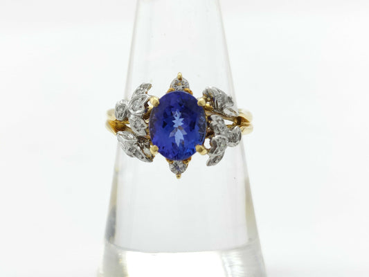 TZ1.92ct D0.16ct K18/PT900 5.4g Ring