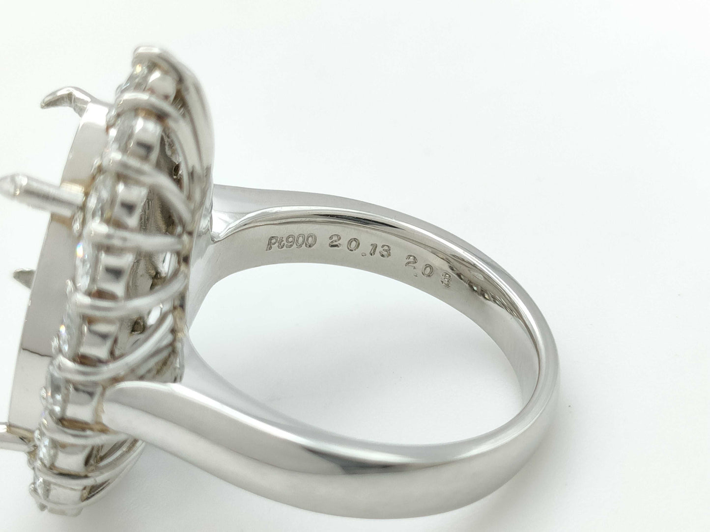 D2.03ct 20pcs Empty Frame PT900 18.0g Ring
