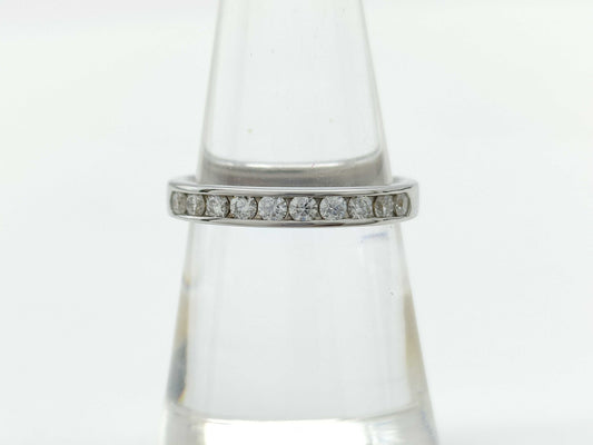 D0.33ct Half Eternity K18WG 3.8g Ring