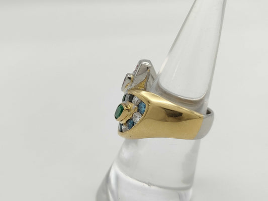 R0.47ct E0.36ct AX0.17ct D1.03ct K18/PT900 19.3g Ring