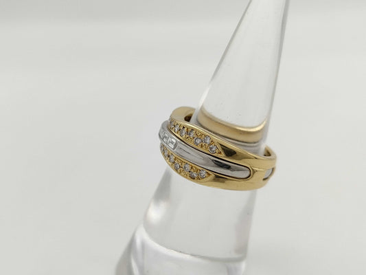 D0.44ct D0.41ct K18/PT900 11.4g Ring