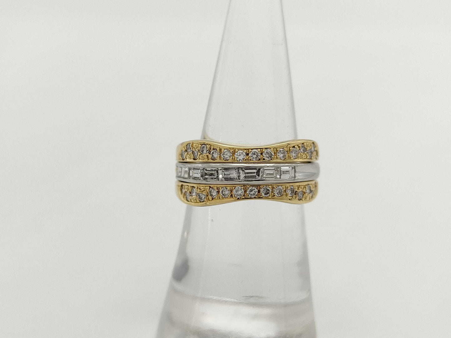 D0.44ct D0.41ct K18/PT900 11.4g Ring
