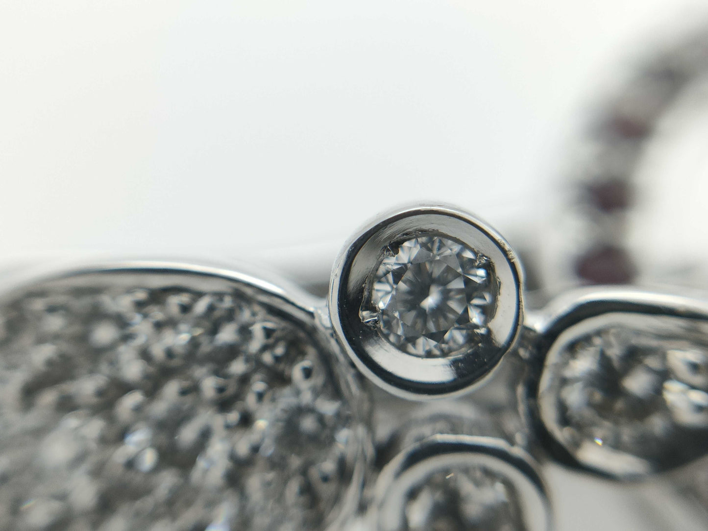 Ruby Diamond K18WG 11.0g Earrings