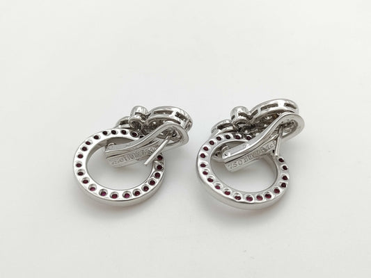 Ruby Diamond K18WG 11.0g Earrings