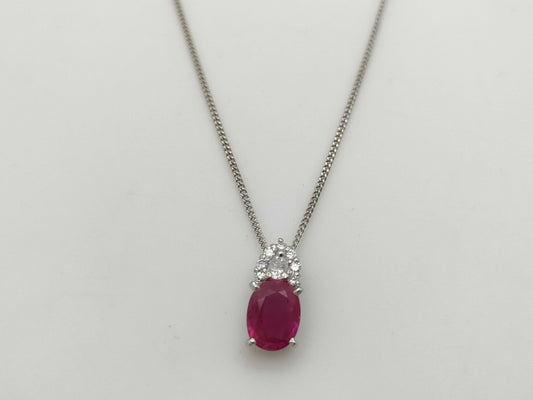 R1.32ct D0.16ct PT900/850 3.9g Necklace