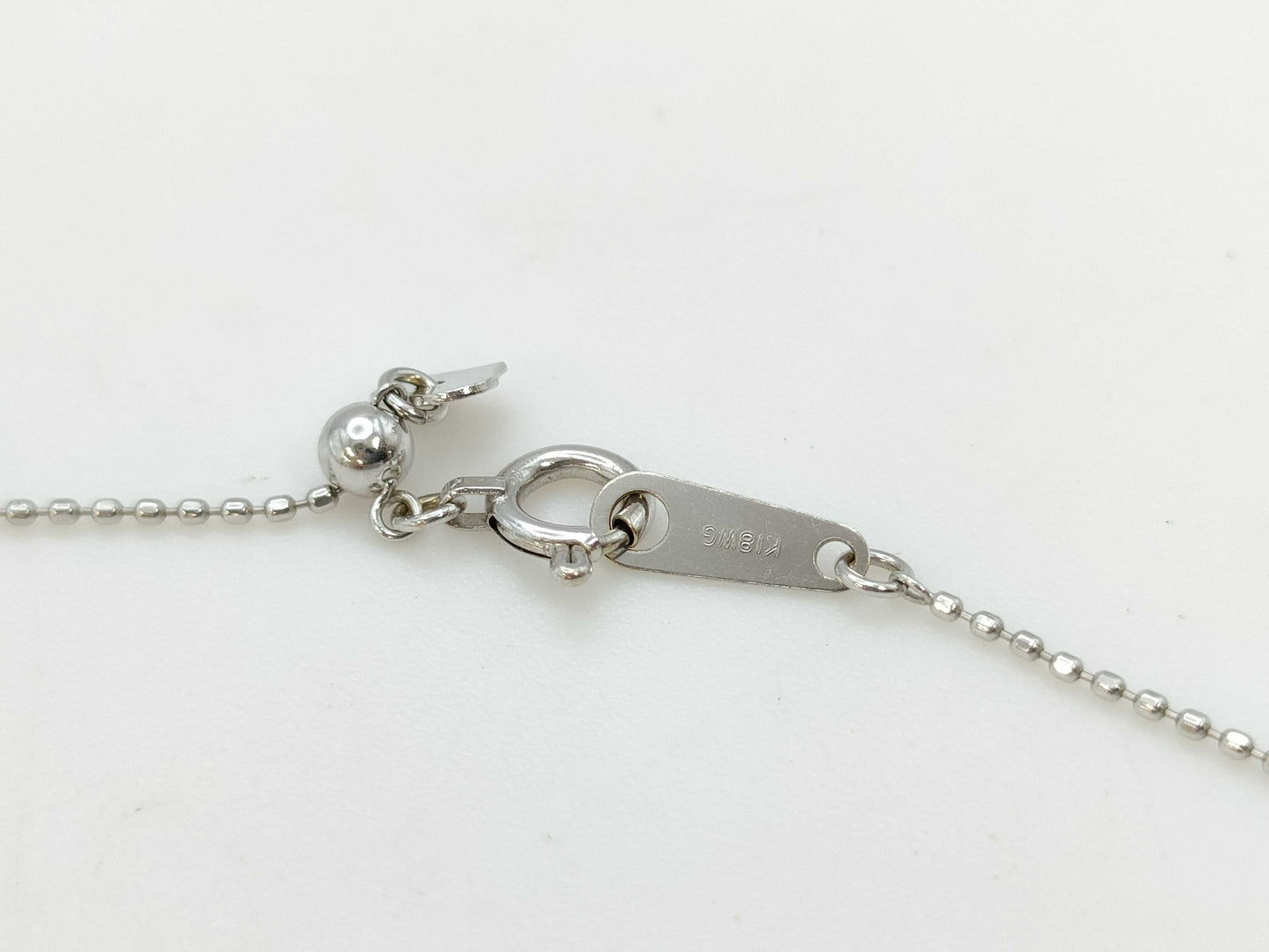 Key Motif Colored Stone 0.088ct D0.25ct K18WG 3.3g Necklace