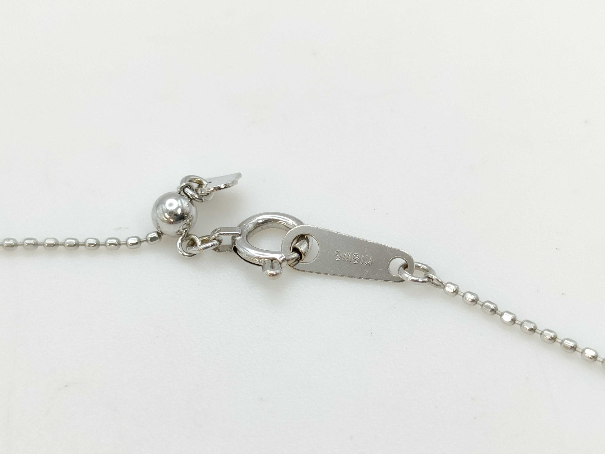 Key Motif Colored Stone 0.088ct D0.25ct K18WG 3.3g Necklace