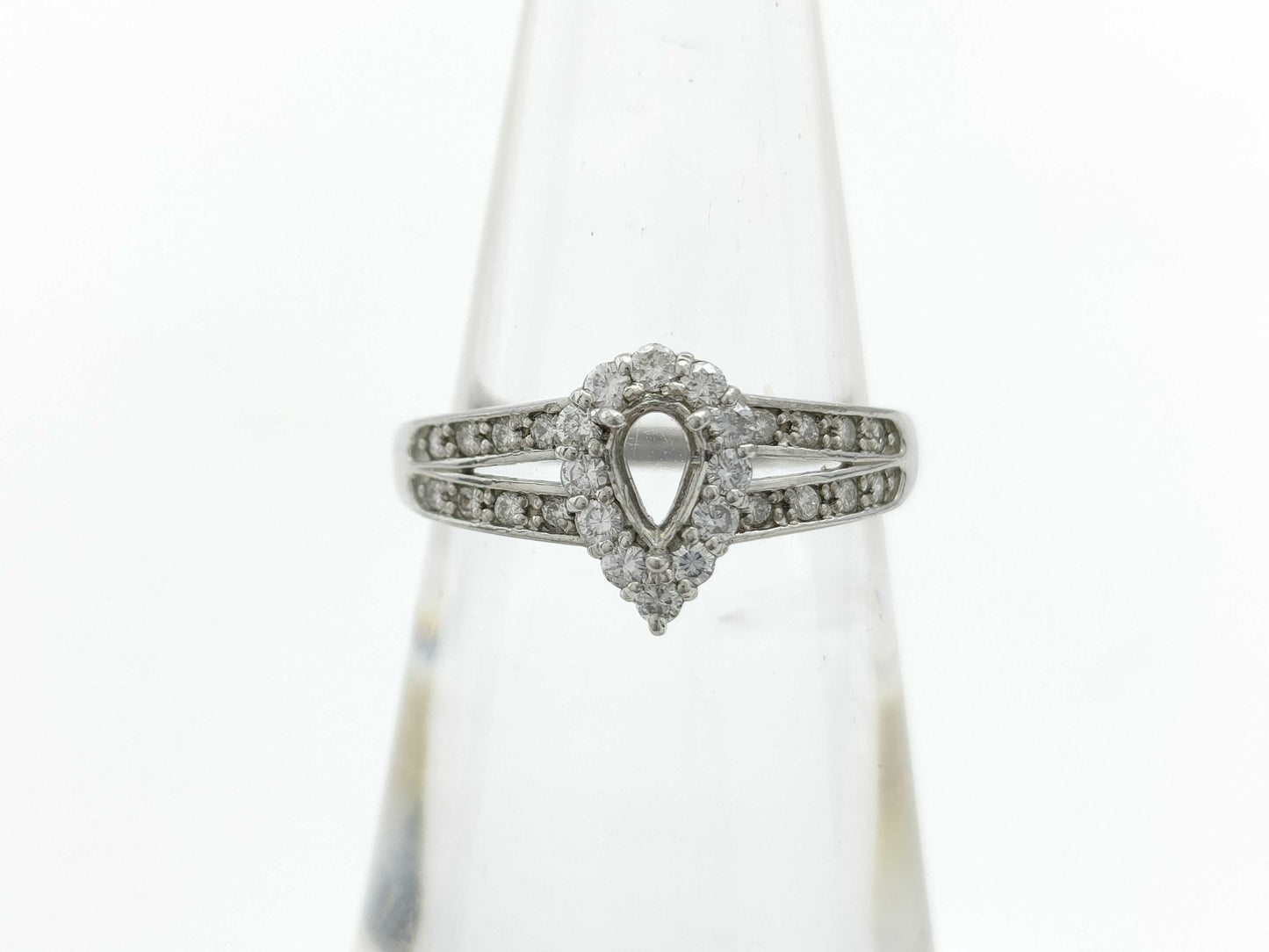 D0.26ct Empty Frame PT900 3.4g Ring