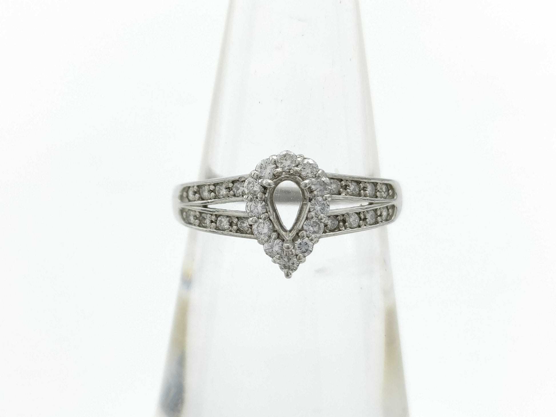 D0.26ct Empty Frame PT900 3.4g Ring