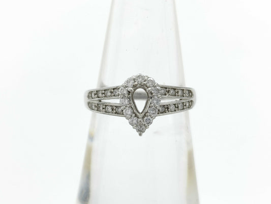 D0.26ct Empty Frame PT900 3.4g Ring