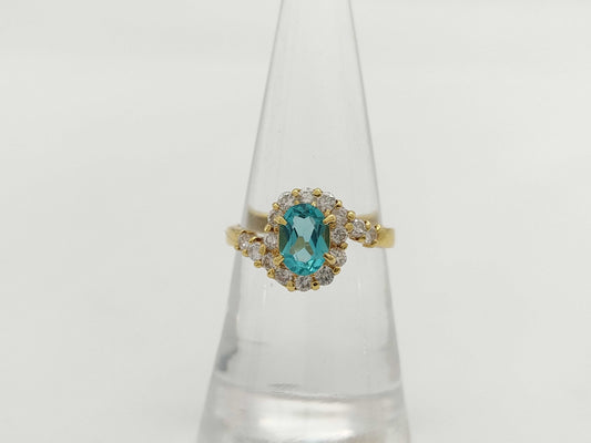 Colored Stone 0.84ct D0.46ct K18 3.3g Ring