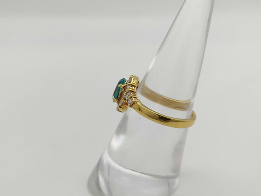Colored Stone 0.84ct D0.46ct K18 3.3g Ring