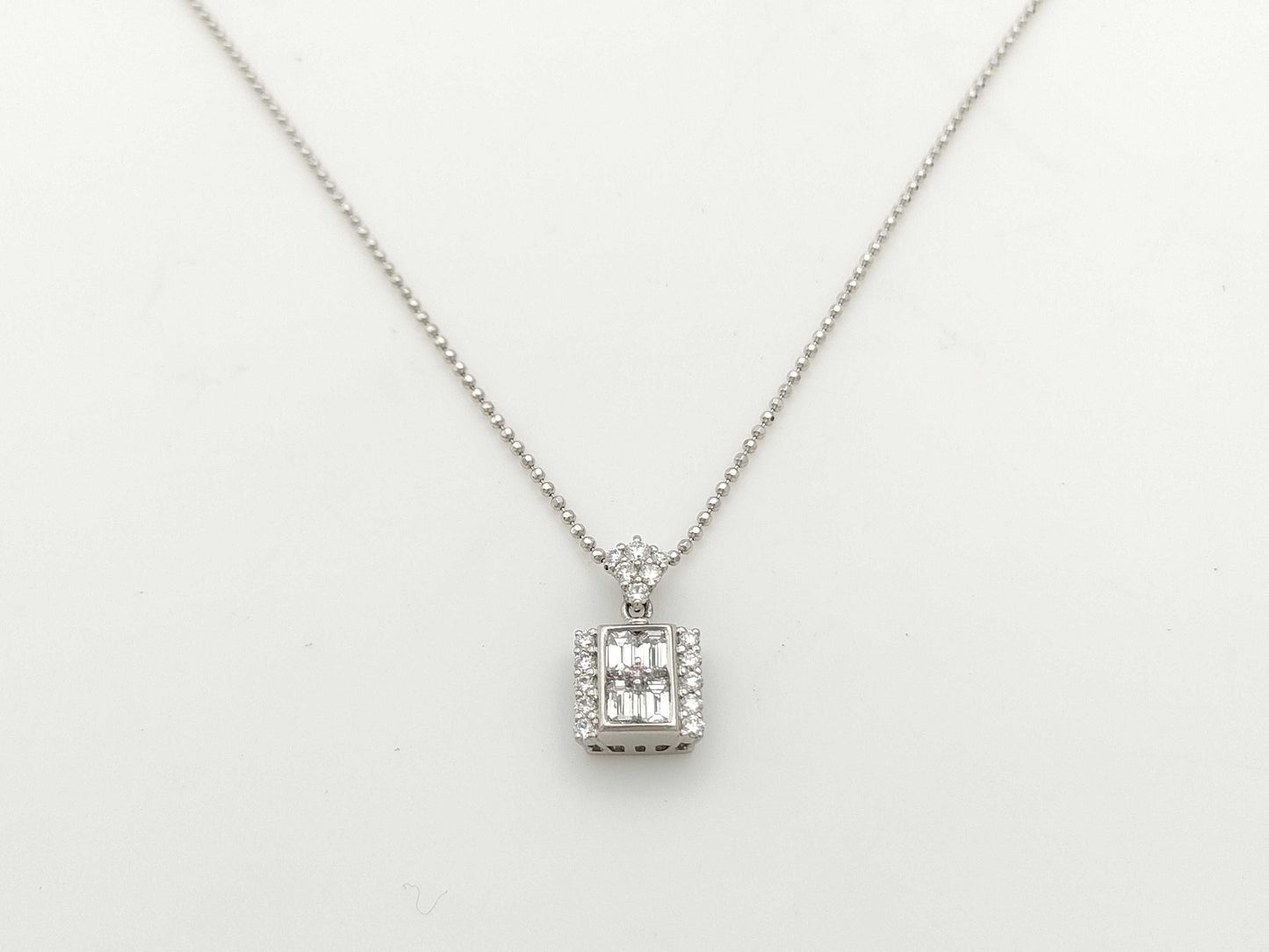 K.dion PD0.009ct D0.60ct D0.29ct PT900/850 7.0g Necklace