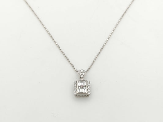 K.dion PD0.009ct D0.60ct D0.29ct PT900/850 7.0g Necklace