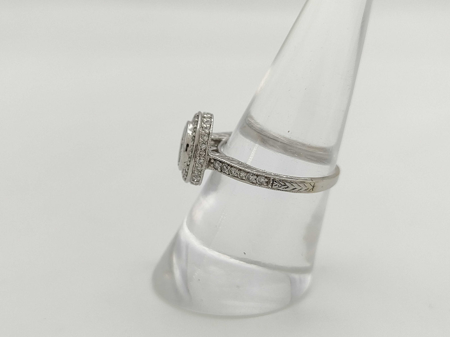 D1.00ct K14WG 3.3g Ring