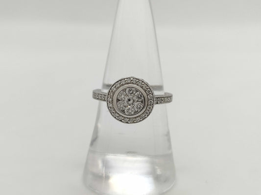 D1.00ct K14WG 3.3g Ring
