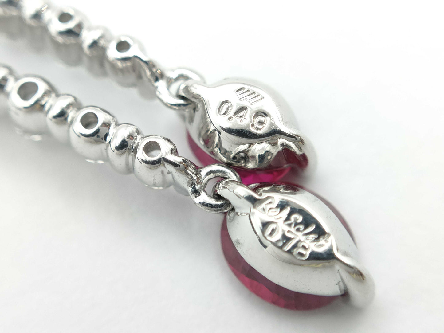 Kashikey R0.78ct R0.49ct D0.50ct K18WG 5.9g Necklace