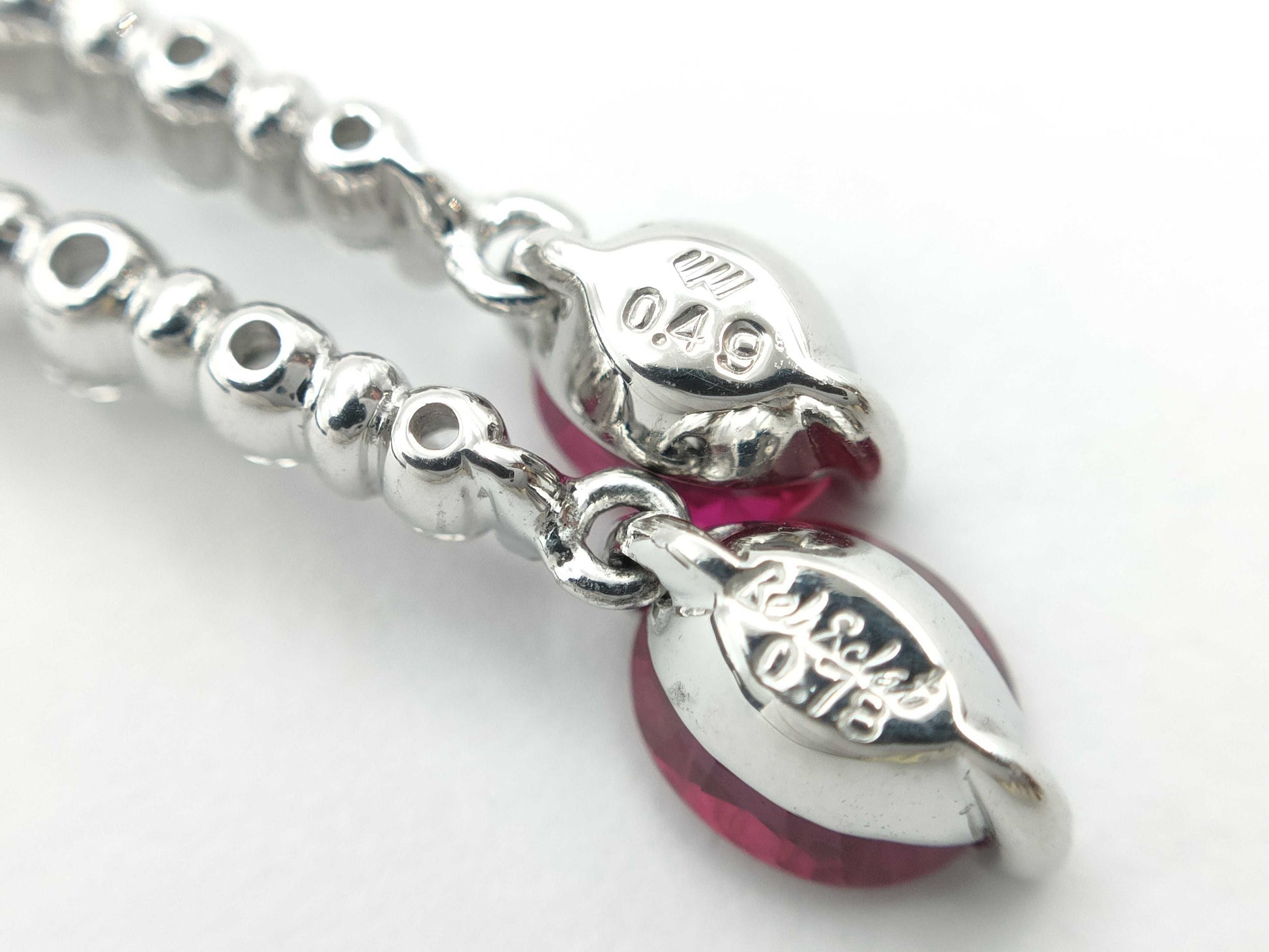 Kashikey R0.78ct R0.49ct D0.50ct K18WG 5.9g Necklace