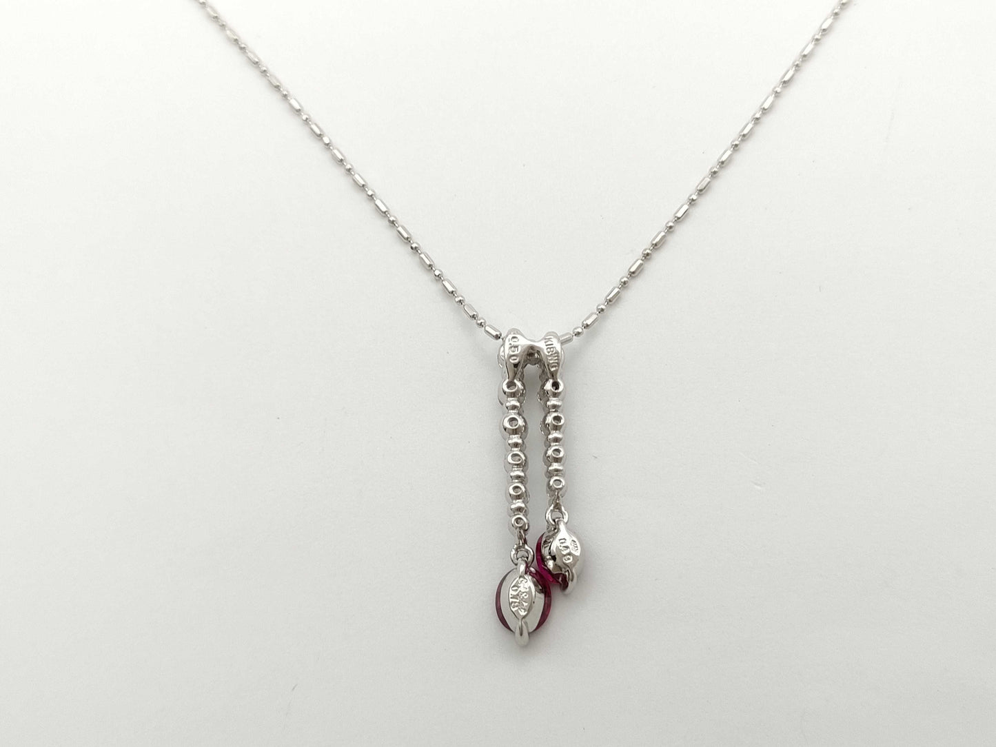 Kashikey R0.78ct R0.49ct D0.50ct K18WG 5.9g Necklace