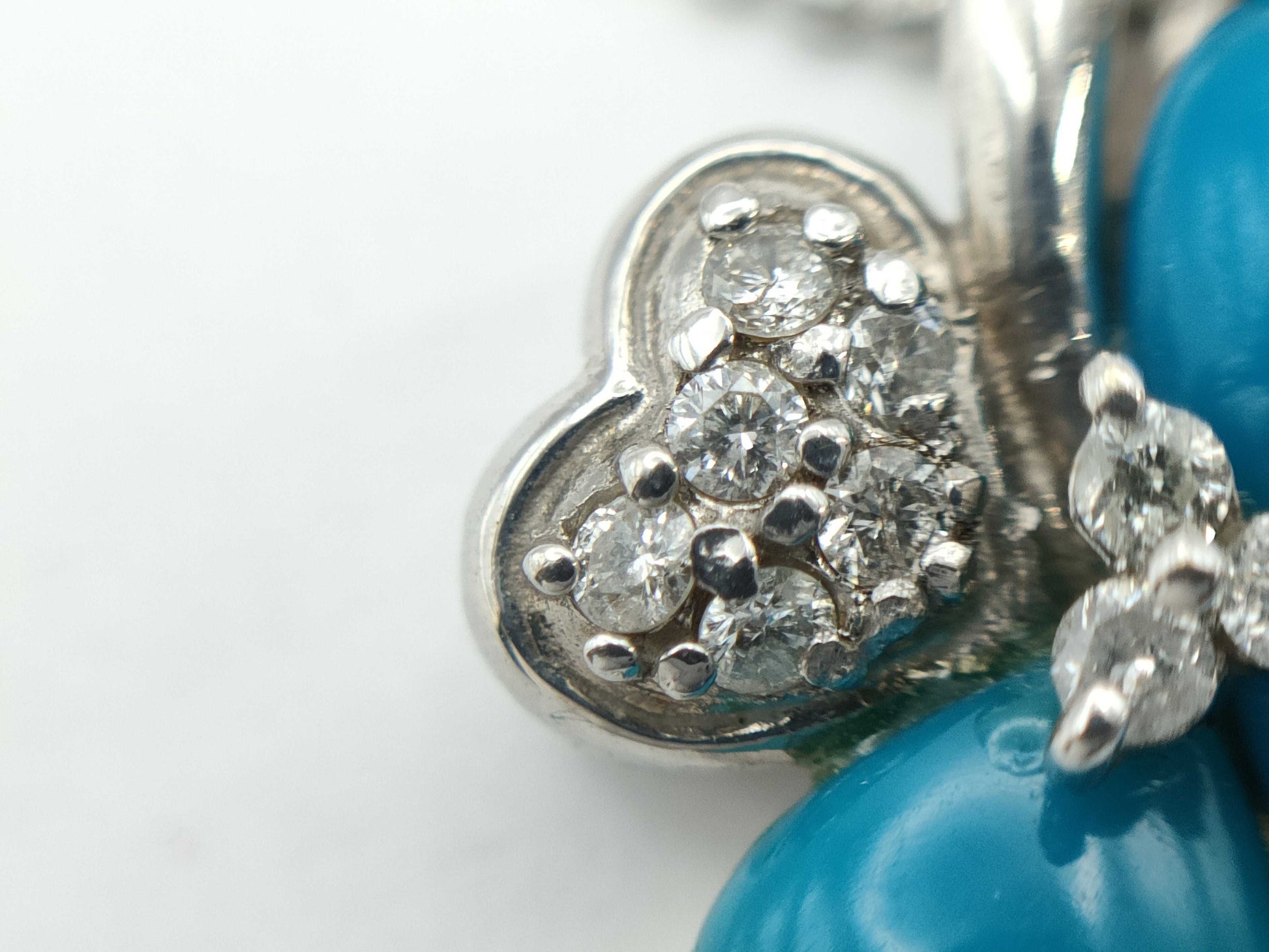 Colored Stone D0.11ct K18WG 4.1g Necklace