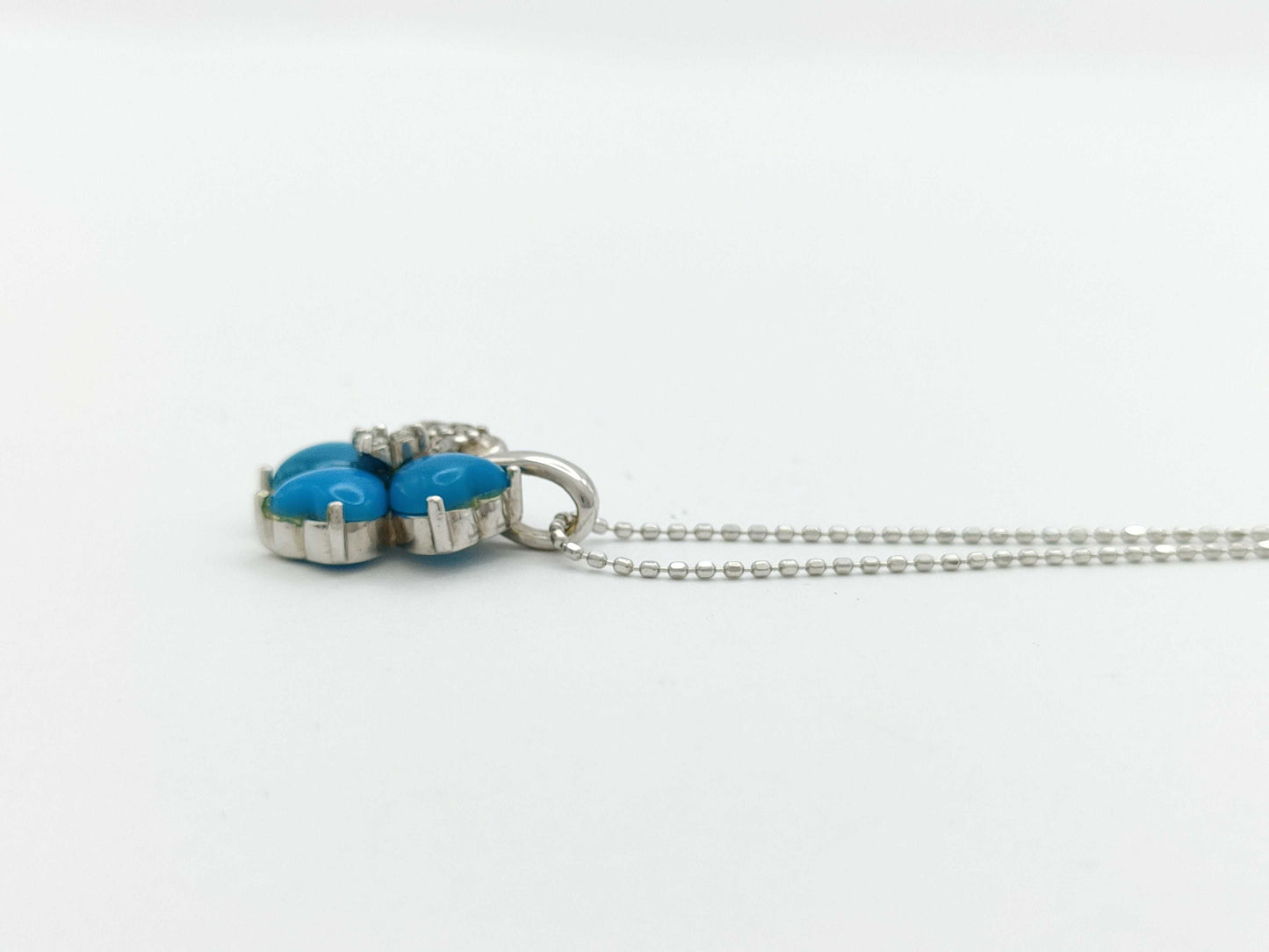 Colored Stone D0.11ct K18WG 4.1g Necklace