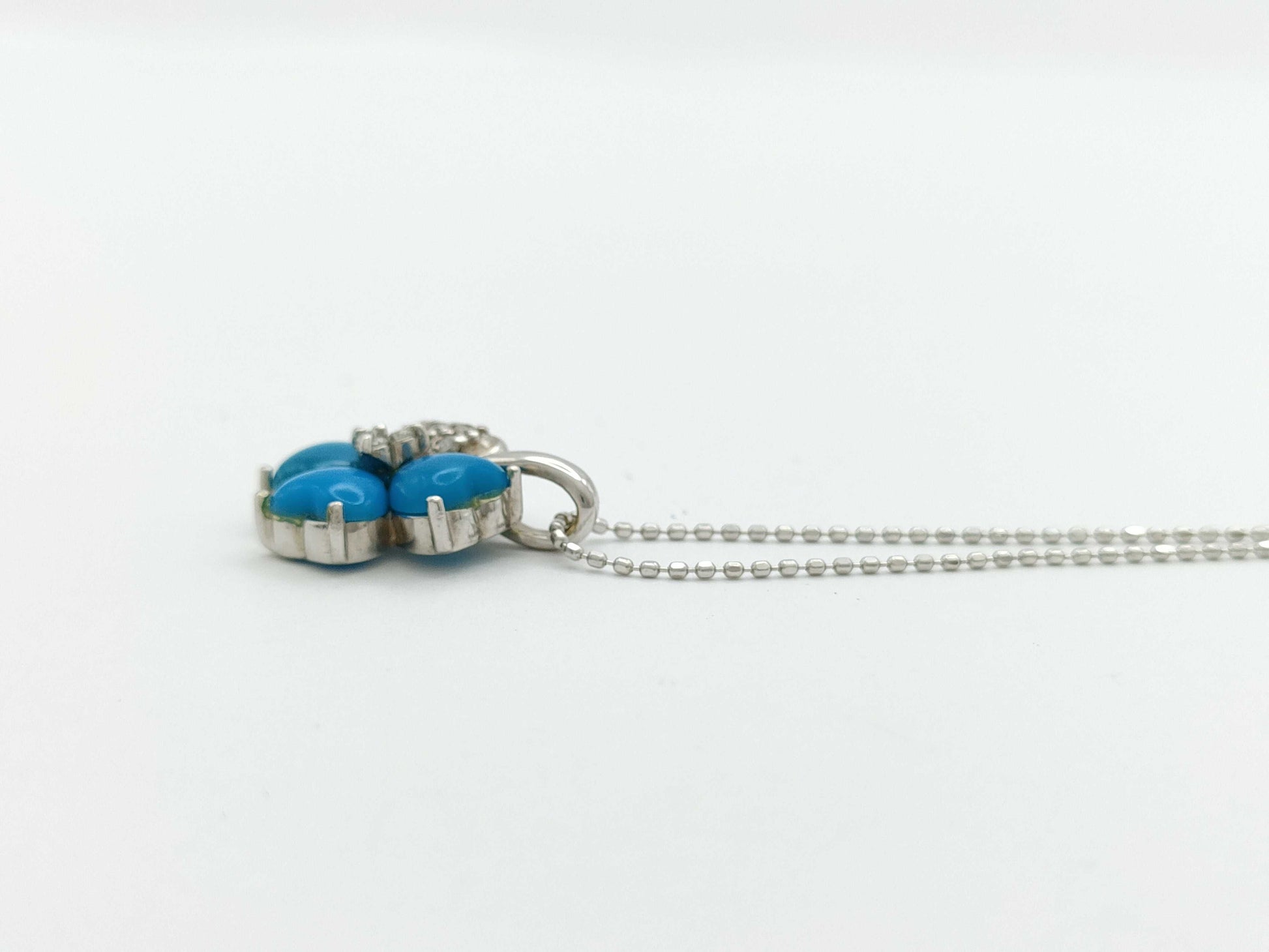 Colored Stone D0.11ct K18WG 4.1g Necklace