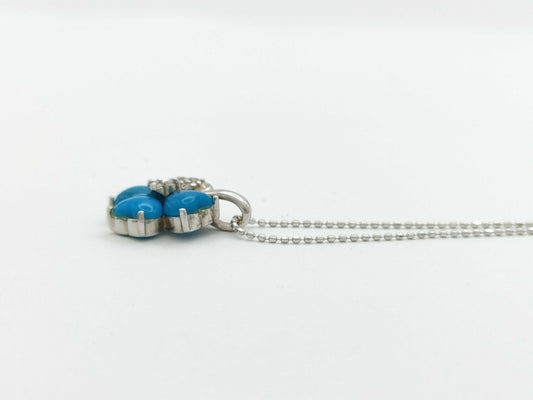 Colored Stone D0.11ct K18WG 4.1g Necklace
