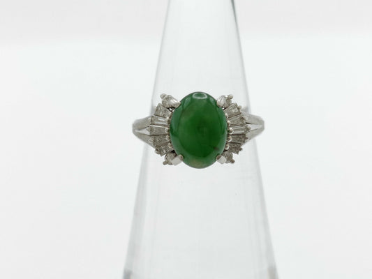 Jade D0.37ct PT900 6.5g Ring