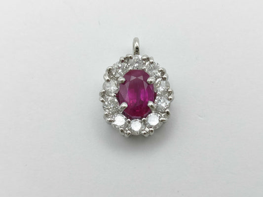 R1.15ct D0.70ct PT900 3.3g Pendant Top
