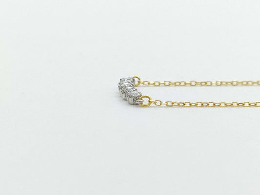 D0.09ct K18/K18WG 1.8g Necklace
