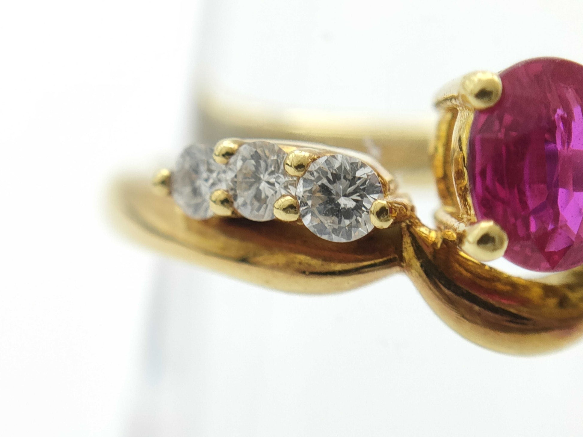 R0.46ct D0.24ct K18/PT900 4.7g Ring