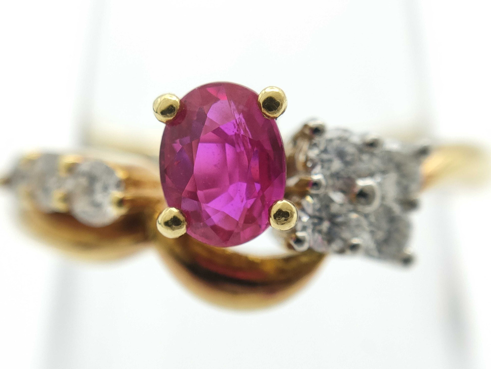 R0.46ct D0.24ct K18/PT900 4.7g Ring