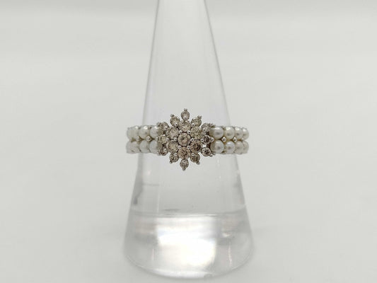 D0.44ct Akoya Baby Pearl K18WG 3.7g Ring