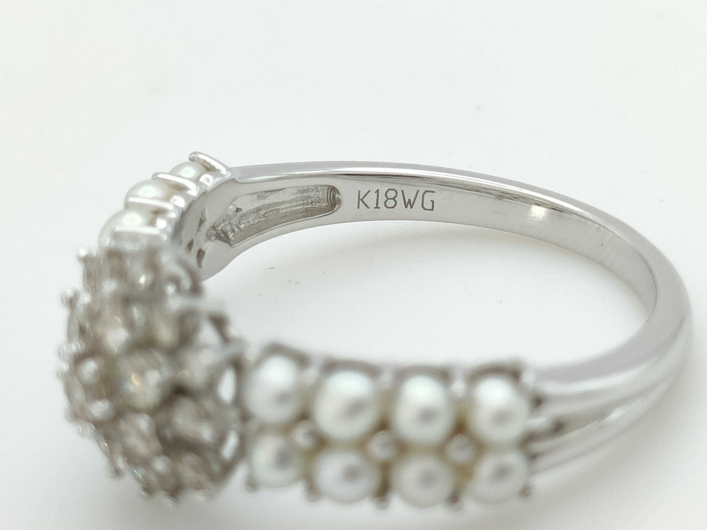 D0.44ct Akoya Baby Pearl K18WG 3.7g Ring