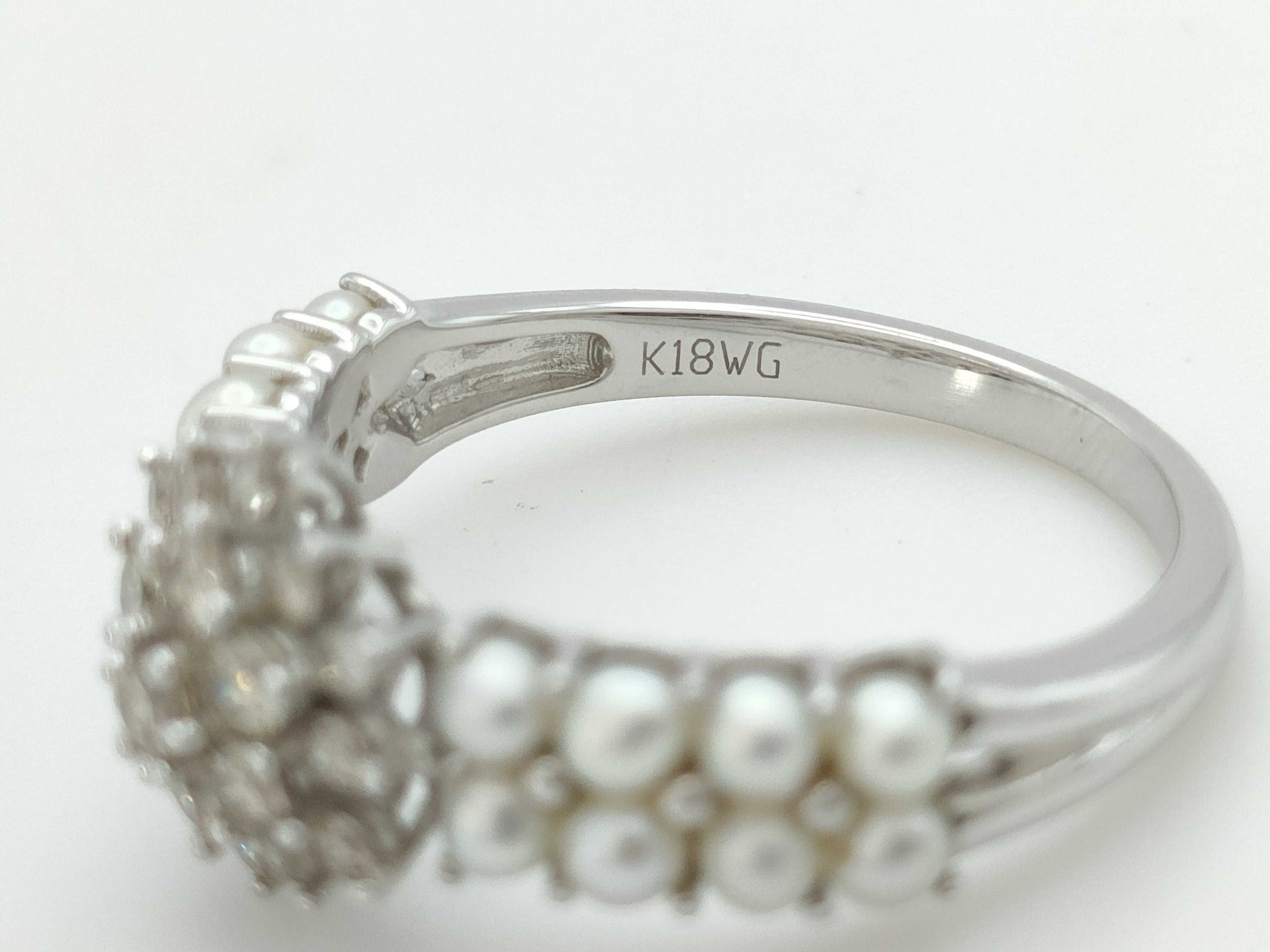 D0.44ct Akoya Baby Pearl K18WG 3.7g Ring