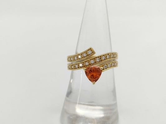 Spessartine Garnet 1.02ct D0.24ct K18 7.7g Ring