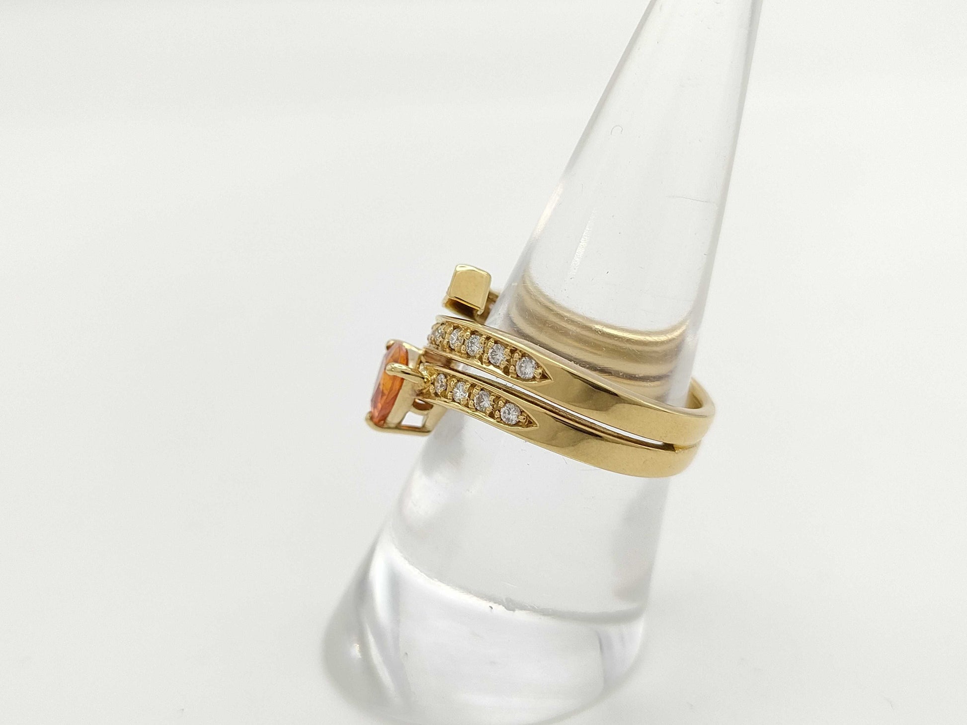 Spessartine Garnet 1.02ct D0.24ct K18 7.7g Ring