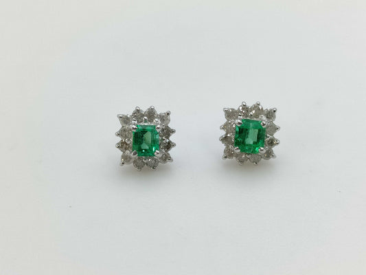 E0.25ct E0.20ct D0.16ct D0.16ct K18WG 1.1g Earrings