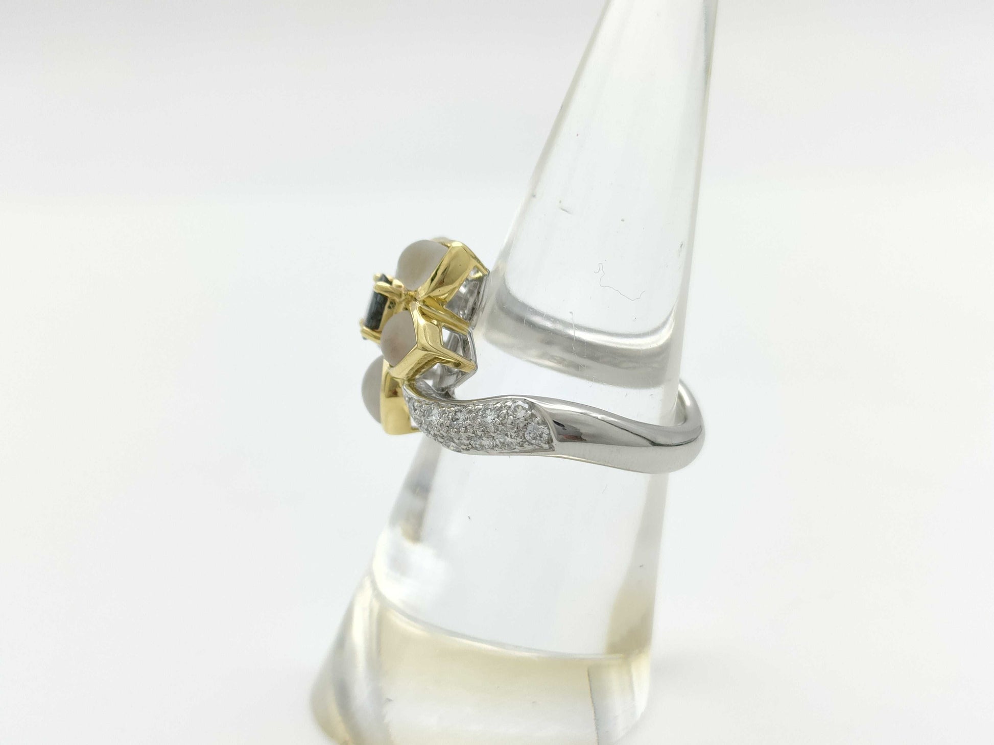 JEWEL STUDIO AX0.30ct QZ1.72ct D0.32ct K18/PT900 8.4g Ring