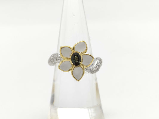 JEWEL STUDIO AX0.30ct QZ1.72ct D0.32ct K18/PT900 8.4g Ring