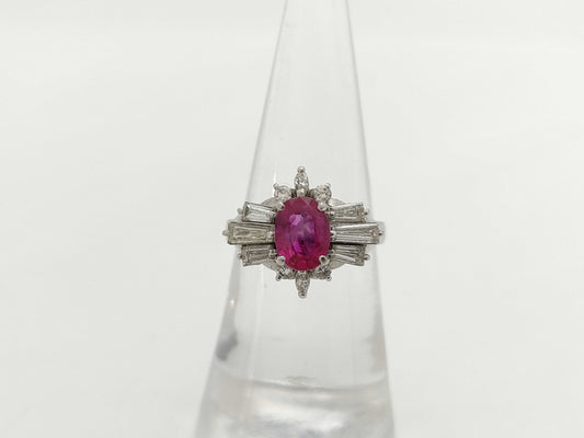 R1.13ct D0.79ct PT900 7.0g Ring