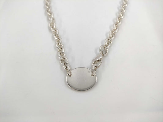 Tiffany&Co. TIFFANY&Co. Necklace Return to Oval Plate Chain SV925 Necklace