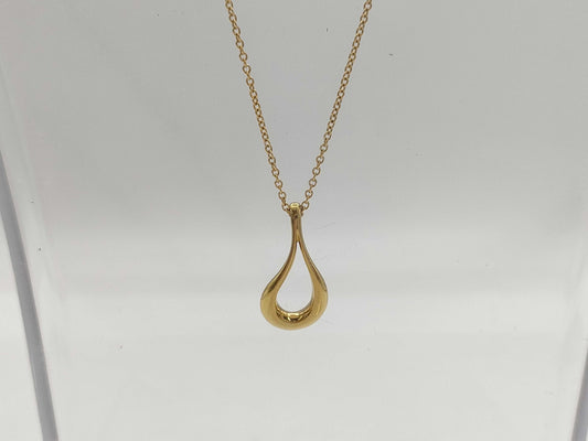 Tiffany&Co. Open Teardrop YG 750 3.8g Necklace