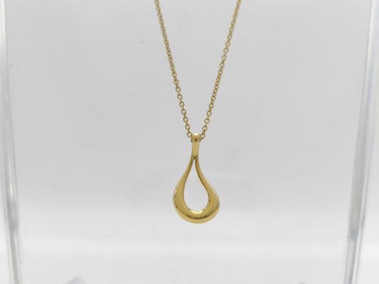Tiffany&Co. Open Teardrop YG 750 3.8g Necklace