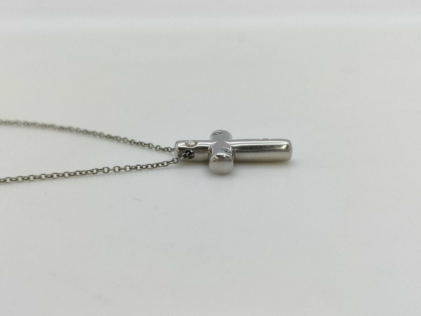 Tiffany&Co. Dots Cross 4PD PT950 6.7g Necklace