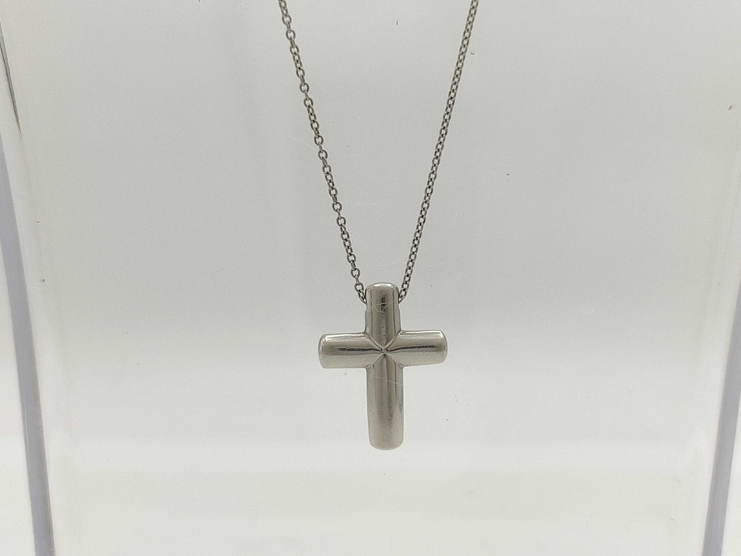Tiffany&Co. Dots Cross 4PD PT950 6.7g Necklace