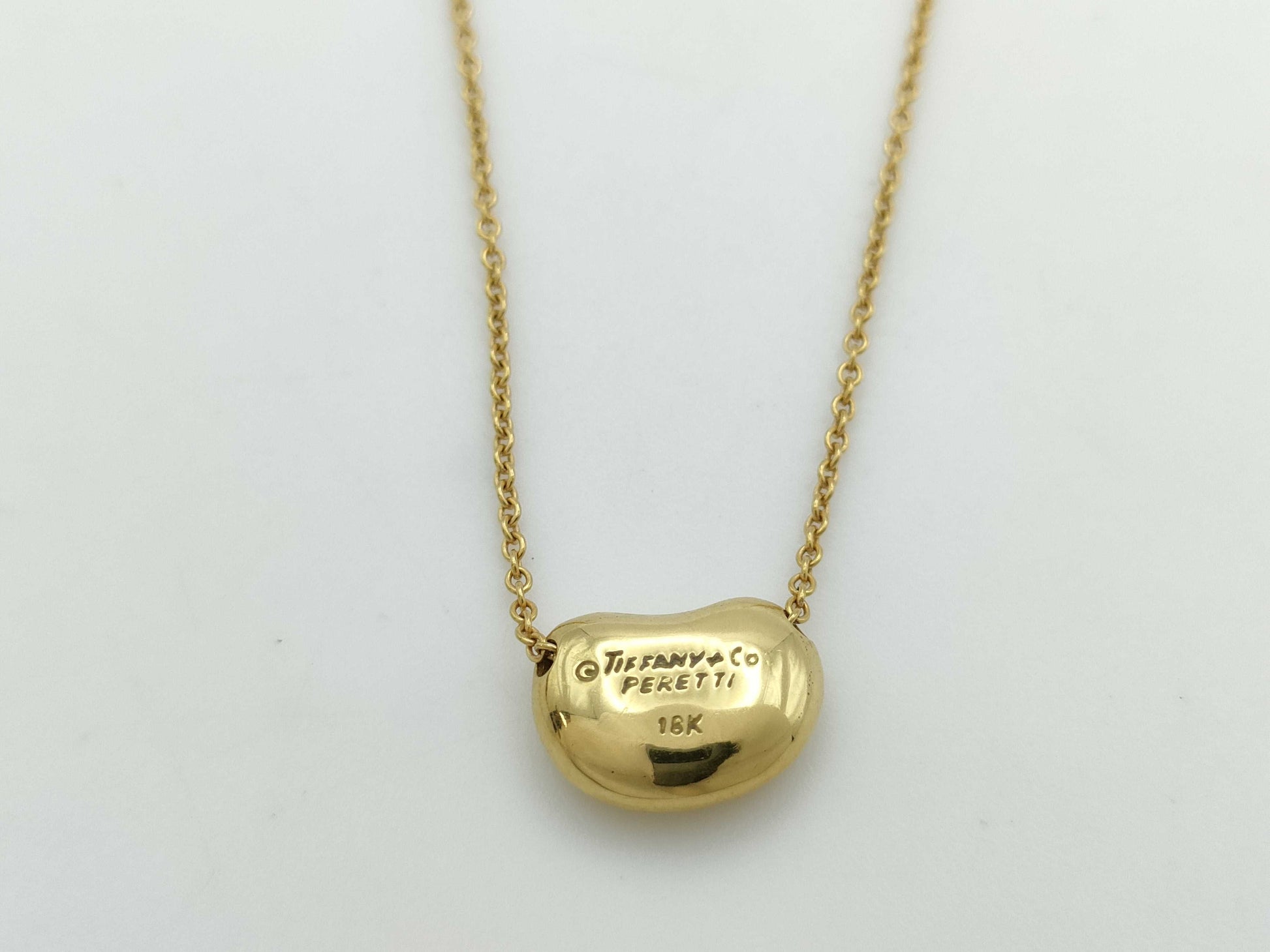 Tiffany&Co. Bean YG 18K 2.9g Necklace