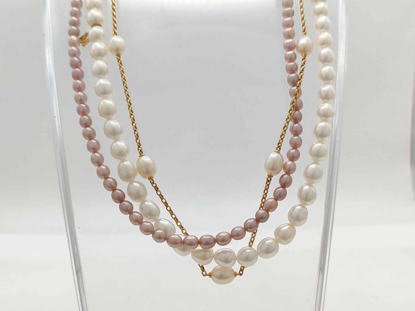 TASAKI M Charm 3-Strand Pearl K18 47.2g Necklace