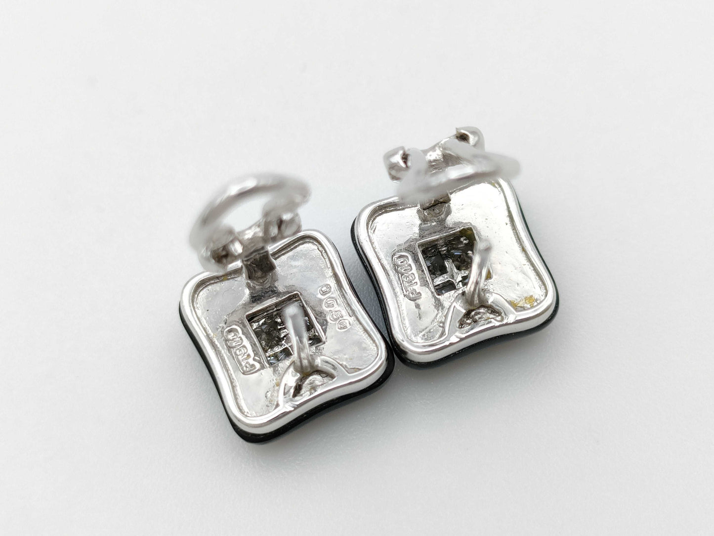 Onyx D0.50ct PT900 8.5g Earrings